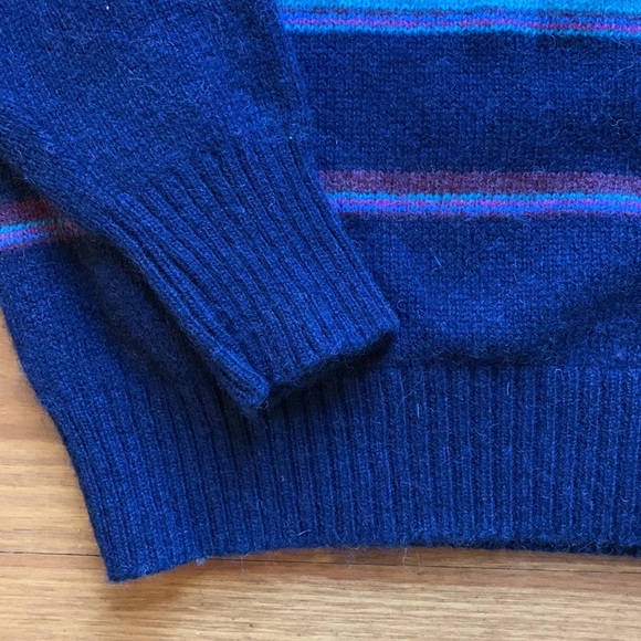 Mens XL Long Sleeve Crew Neck Newcastle Knits Navy Wool Sweater - Picture 4 of 6